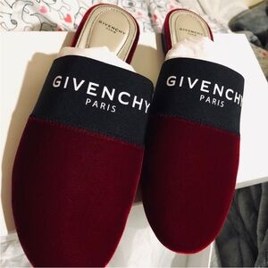Givenchy Burgundy and Black Women's Slippers